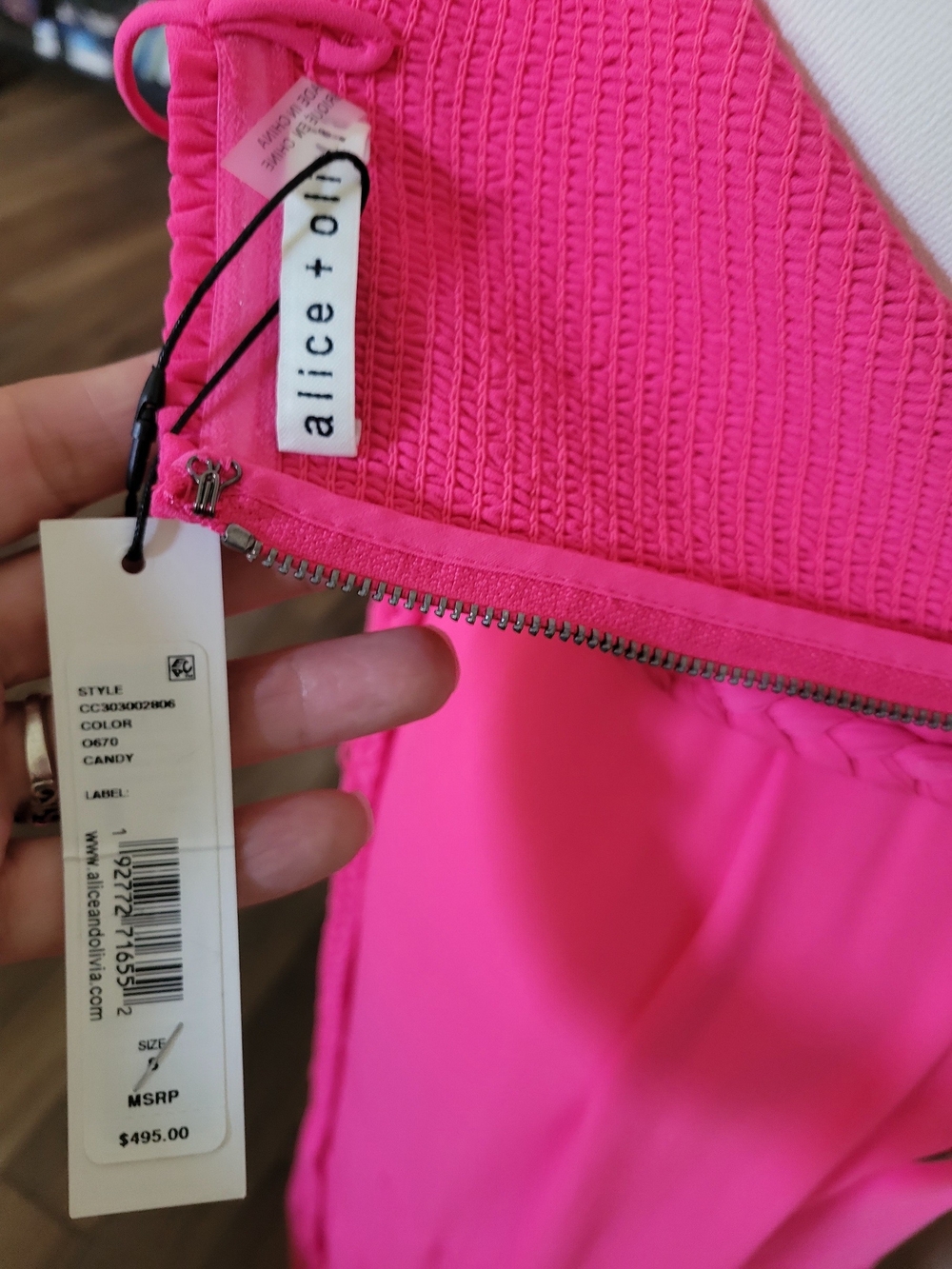Bright Pink Tiered Maxi Wide Leg Pant Alice And Olivia - Picture 3 of 3